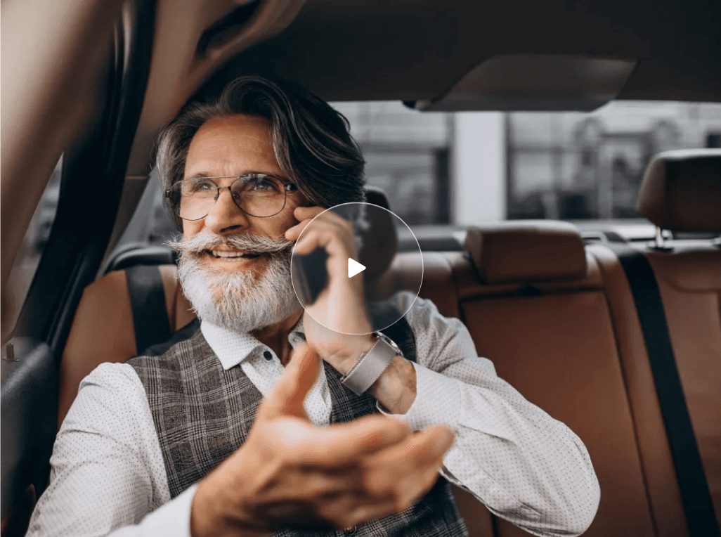 Customer enjoying rental ride